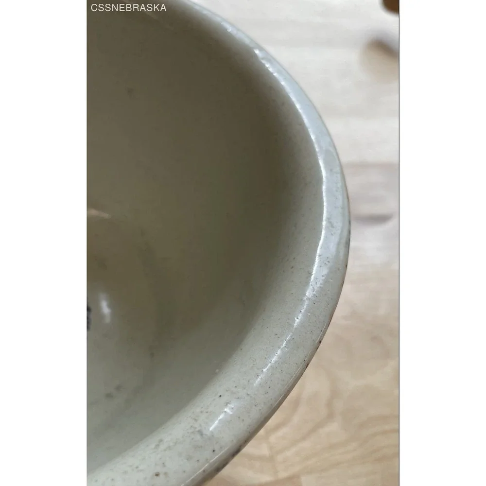 Vintage Stoneware Mixing Bowl Splatterware McGrath's Hardware Hastings 9 Inch
